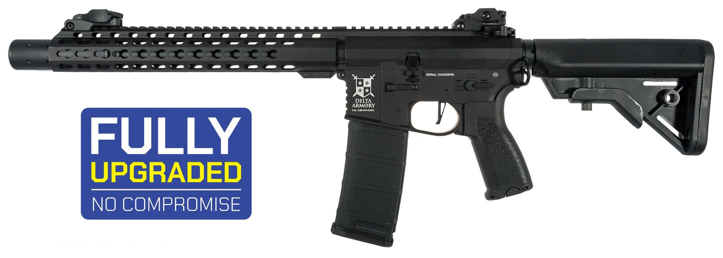 Delta Armory airsoft gun M4 AR15 SilentOps DMR ALPHA ETU Full Metal Black
