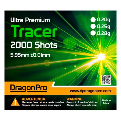 0.25g Tracer Green Ultra Premium Bolsa 2000 BBs DRAGONPRO