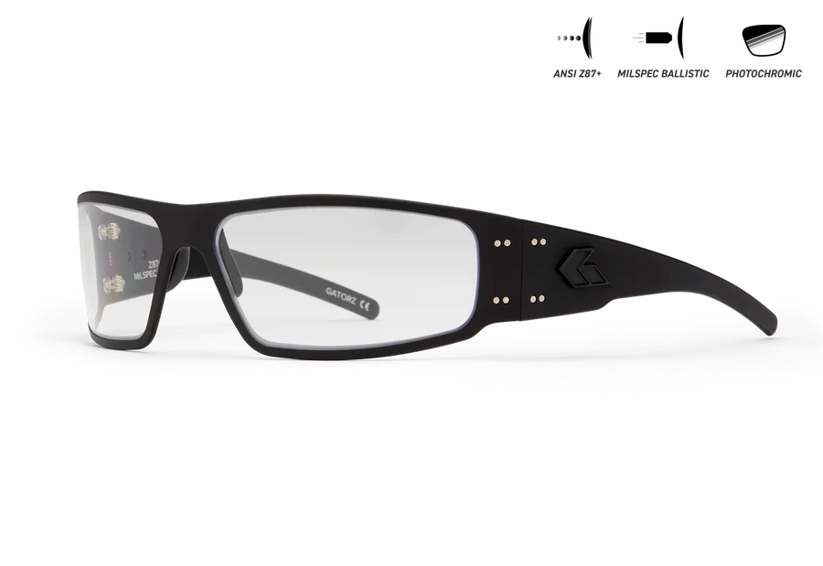 ANSI Z87+ MILSPEC BALLISTIC MAGNUM, BLACK ANODIZED W/ BLACK LOGO, PHOTOCHROMIC W/ ANTIFOG