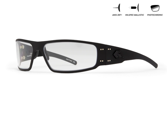 ANSI Z87+ MILSPEC BALLISTIC MAGNUM, BLACK ANODIZED W/ BLACK LOGO, PHOTOCHROMIC W/ ANTIFOG