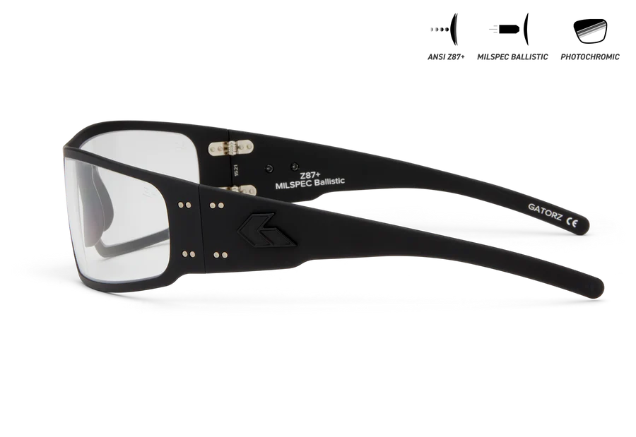 ANSI Z87+ MILSPEC BALLISTIC MAGNUM, BLACK ANODIZED W/ BLACK LOGO, PHOTOCHROMIC W/ ANTIFOG