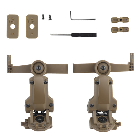 Tactical Helmet Mount Adequado para COMTAC III Tiro Headset, OPS CORE, ARC, Wendy, M-LOK, Rail Adapter TAN