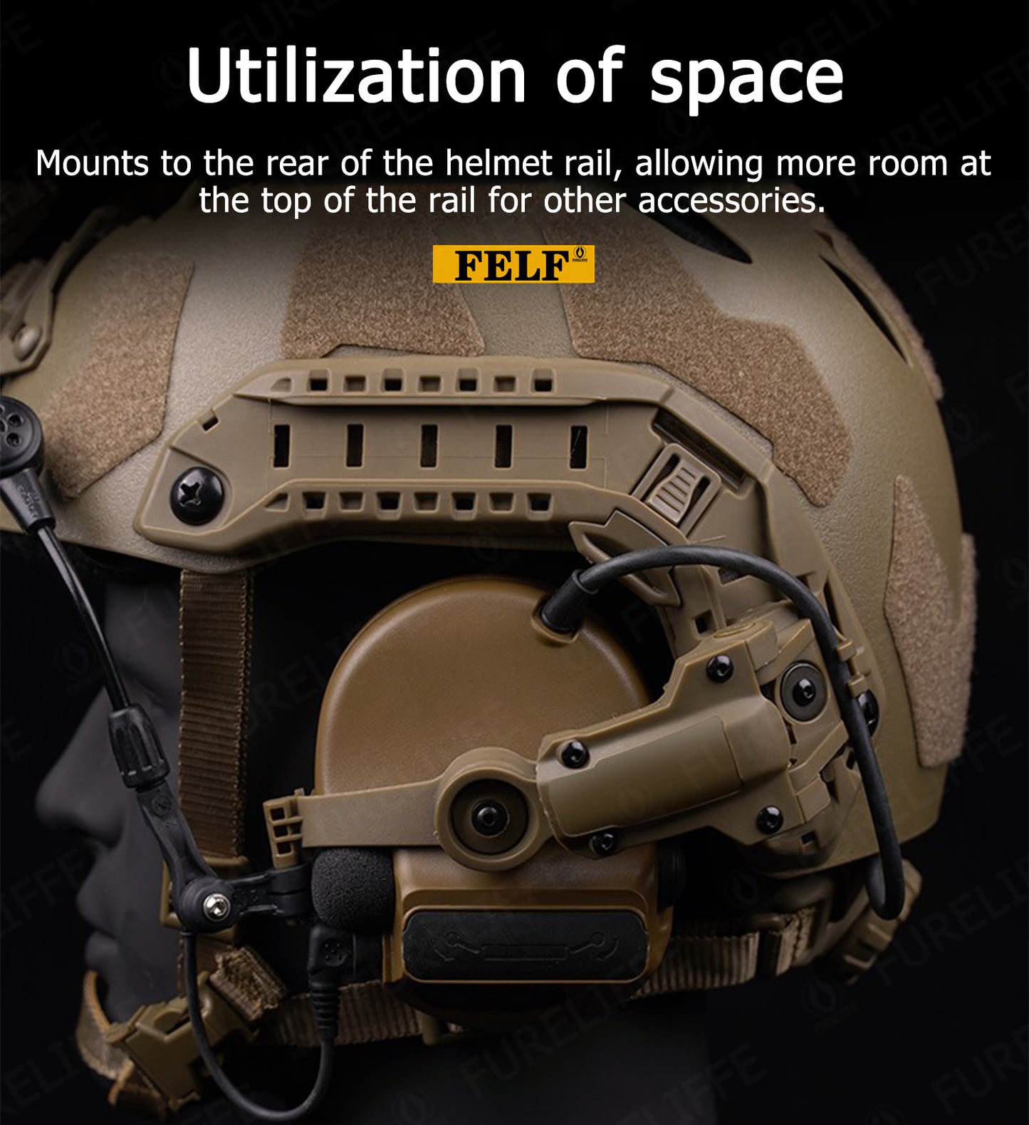 Tactical Helmet Mount Adequado para COMTAC III Tiro Headset, OPS CORE, ARC, Wendy, M-LOK, Rail Adapter Black