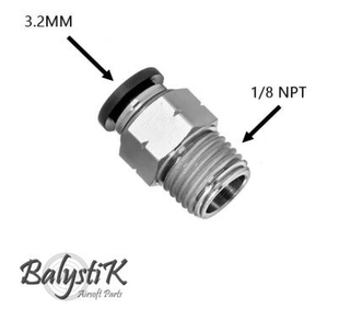 BalystiK 1/8 NPT male adapter for 3.2mm 1/8 macroline