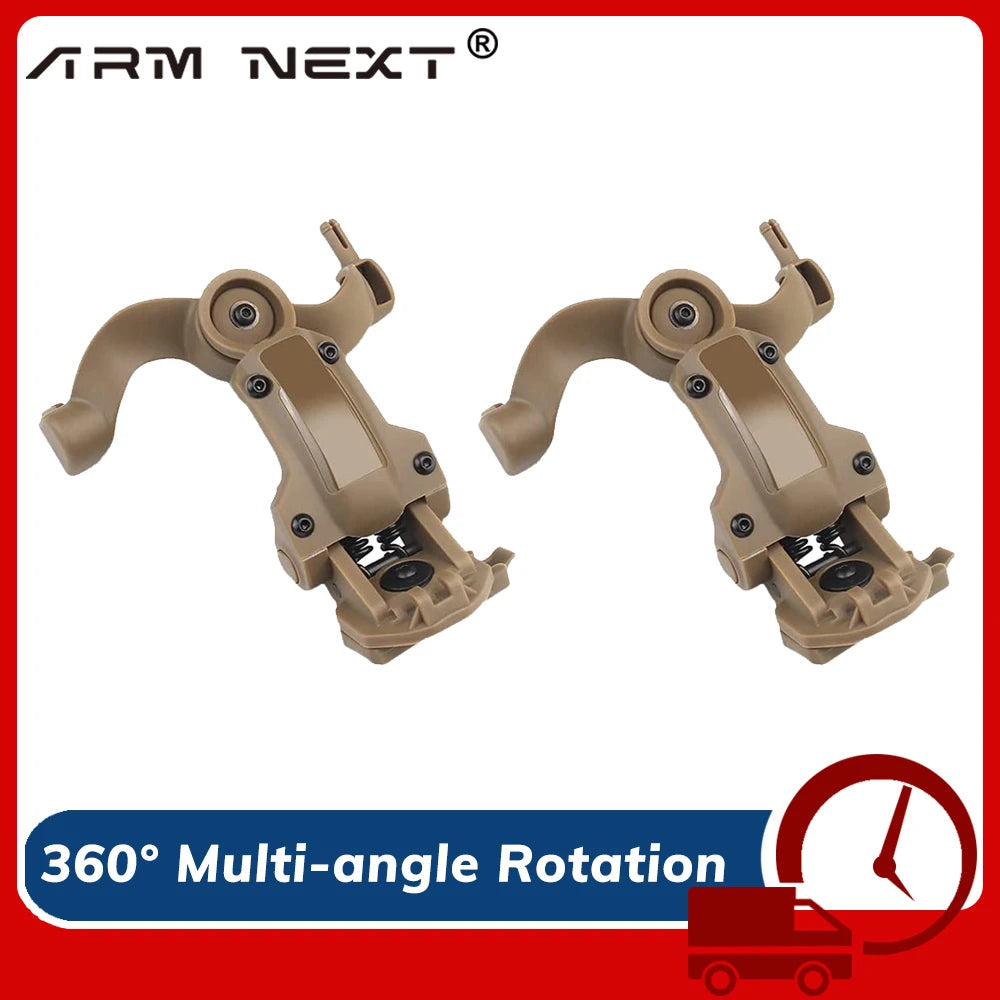 Tactical Headset Bracket Helmet Rail Adapter 360 rotation Fit OPS Core ARC and Team Wendy TAN