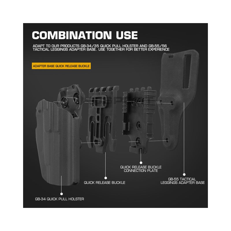 Adapter Base Quick Release Buckle - Black