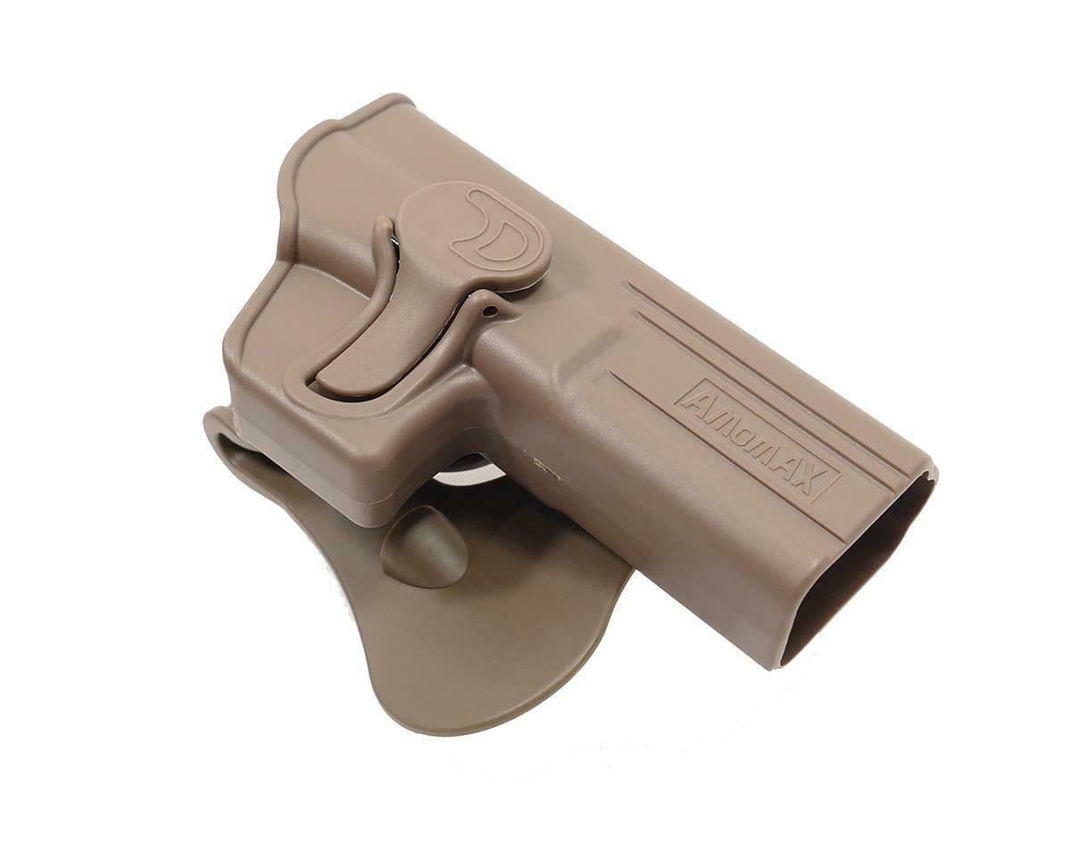 Amomax Airsoft Roto Retention Holster G-Series 17/22/31 FDE R/H G17G2F Green Gas