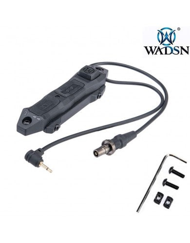 Double function remote pressure switch BLACK for flashlight & PEQ device 2.5mm plug wadsn