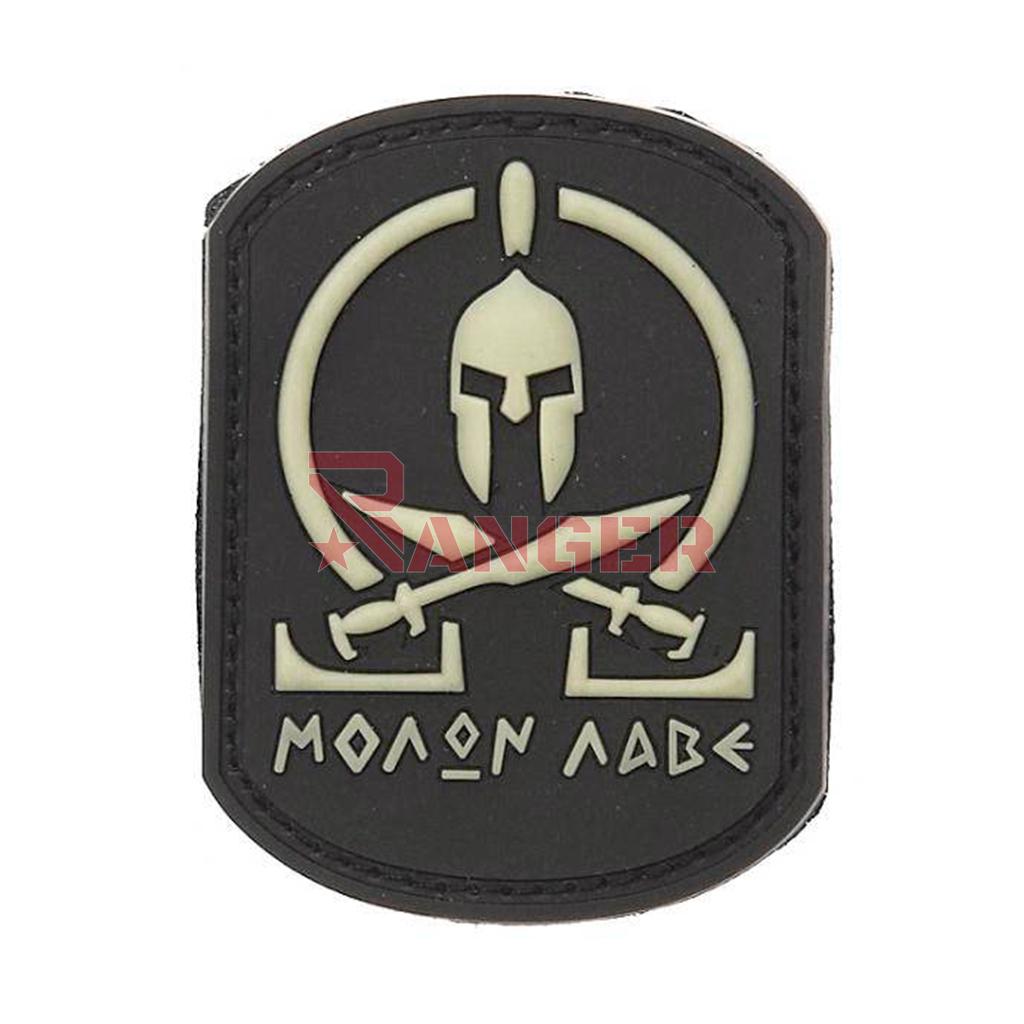 Patch 3D Spartan Molon Labe BK-White
