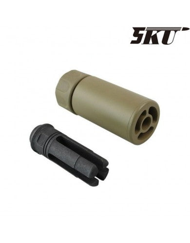 5KU SF Mini Warden Silencer with hider for 14 MM TAN
