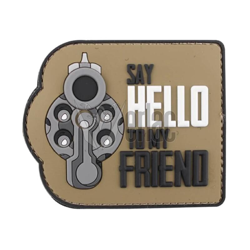 Patch PVC 3D Revolver Say Hello to my friend BK