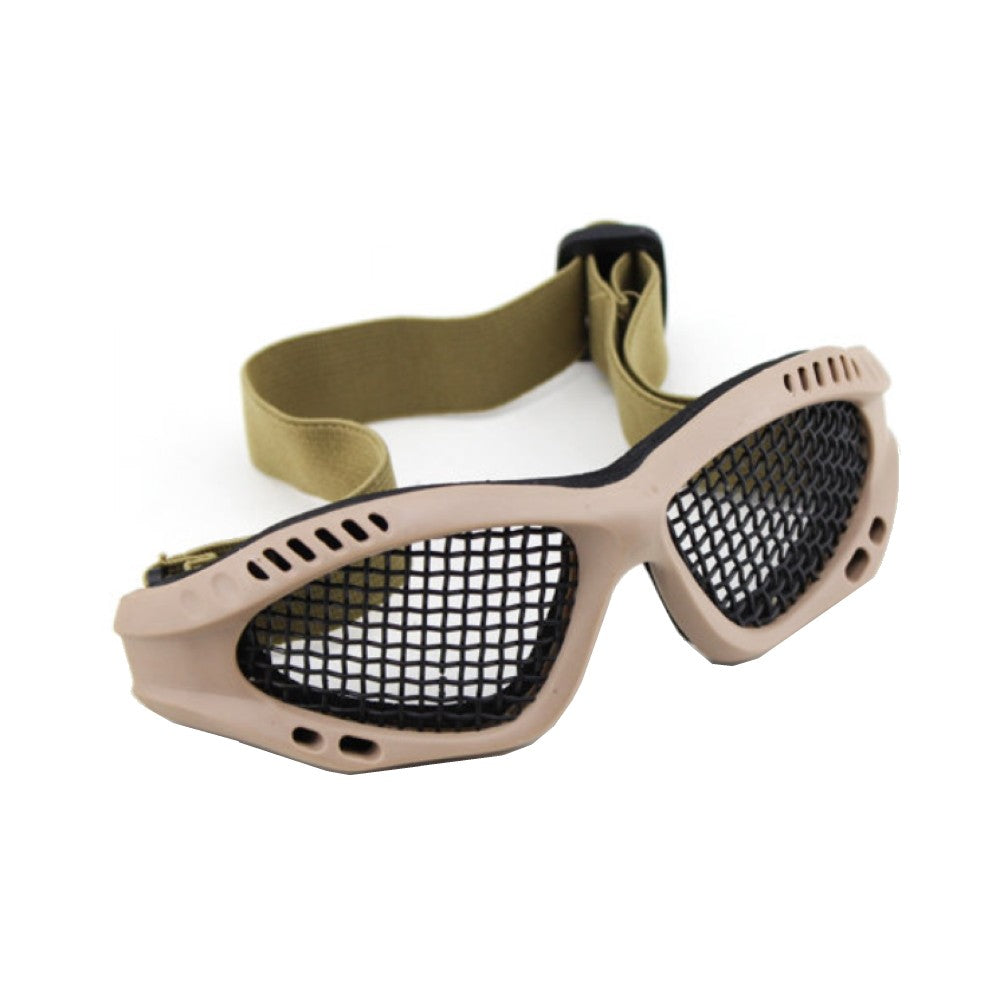 WOSPORT TACTICAL GOGGLES WITH STEEL MESH TAN