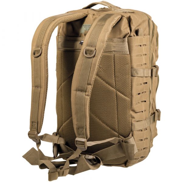 Miltec US Assault Pack Large Laser Cut Coyote - ContractorHouse