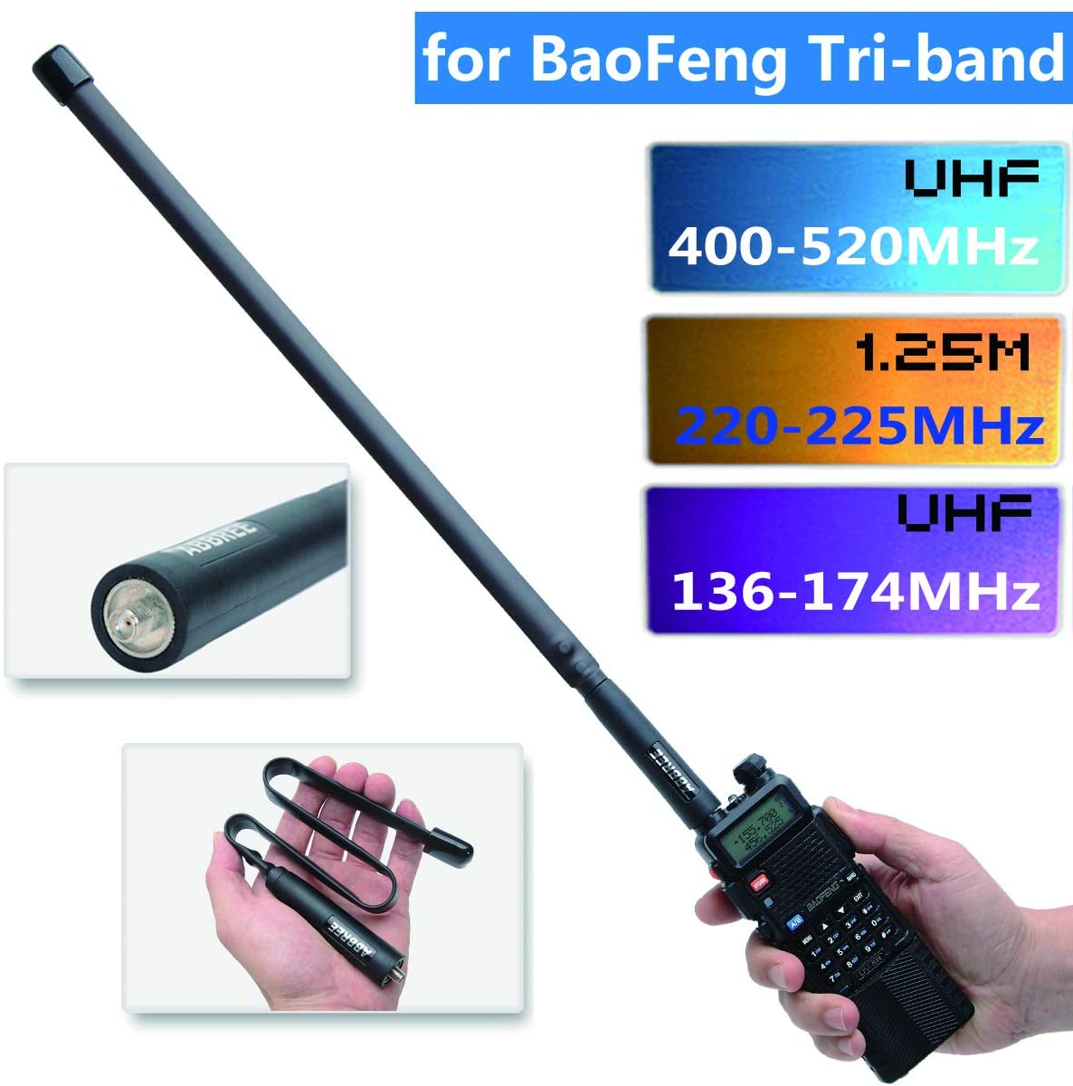 ABBREE Tri band 144/222/435 tatical antena