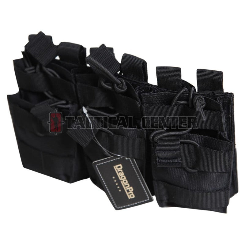 Dragonpro DP-PO015-003 Double Layer Triple 5.56 mag Pouch BK