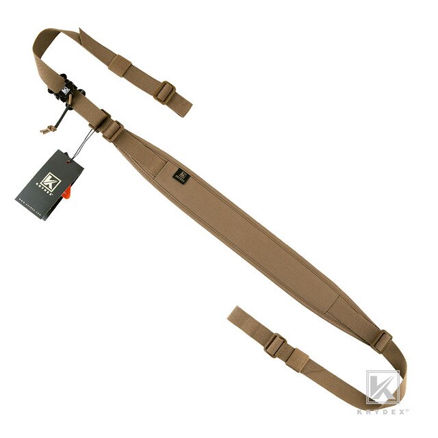 Iron Style Airsoft 2 Point Sling 2.25" Removable Padded Rapid Adjust Slingster Quick Pull Tab Rifle Accessories Coyote