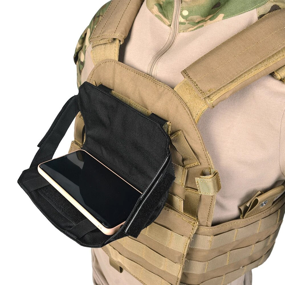 Tactical Molle Phone Map Holder Admin Pouch Front Panel Black