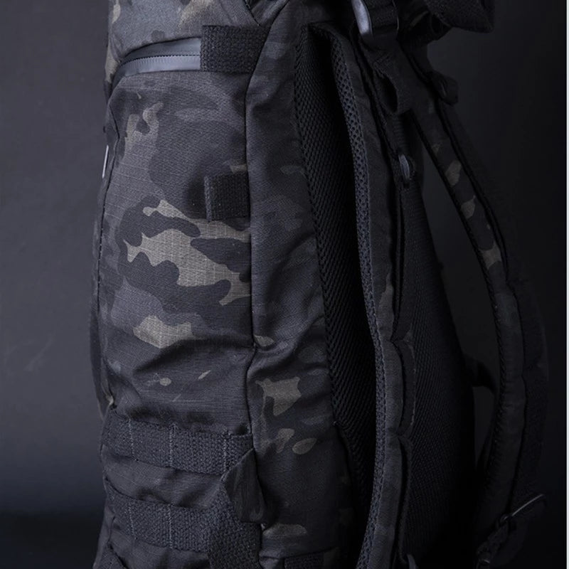Tactical Combat Backpack Large Capacity Waterproof Army Multicam Black