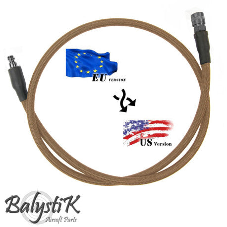 Balystik 8mm Dark Earth braided line for HPA regulator US