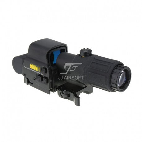JJ airsoft XPS3.2 holo sight set + G43 3x magnifier with folding ring (black)