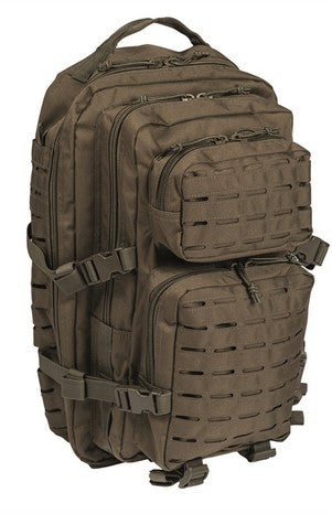MilTec Large ( 36Lt ) Assault Pack Laser Cut Olive Green - ContractorHouse