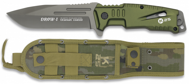 Knife K25 DROW-I green. 12 cm