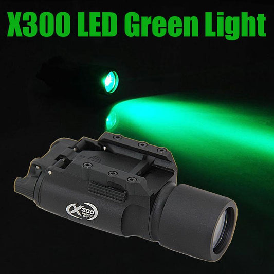 Flashlight X300 type Tactical Green Light Black Milsim Series