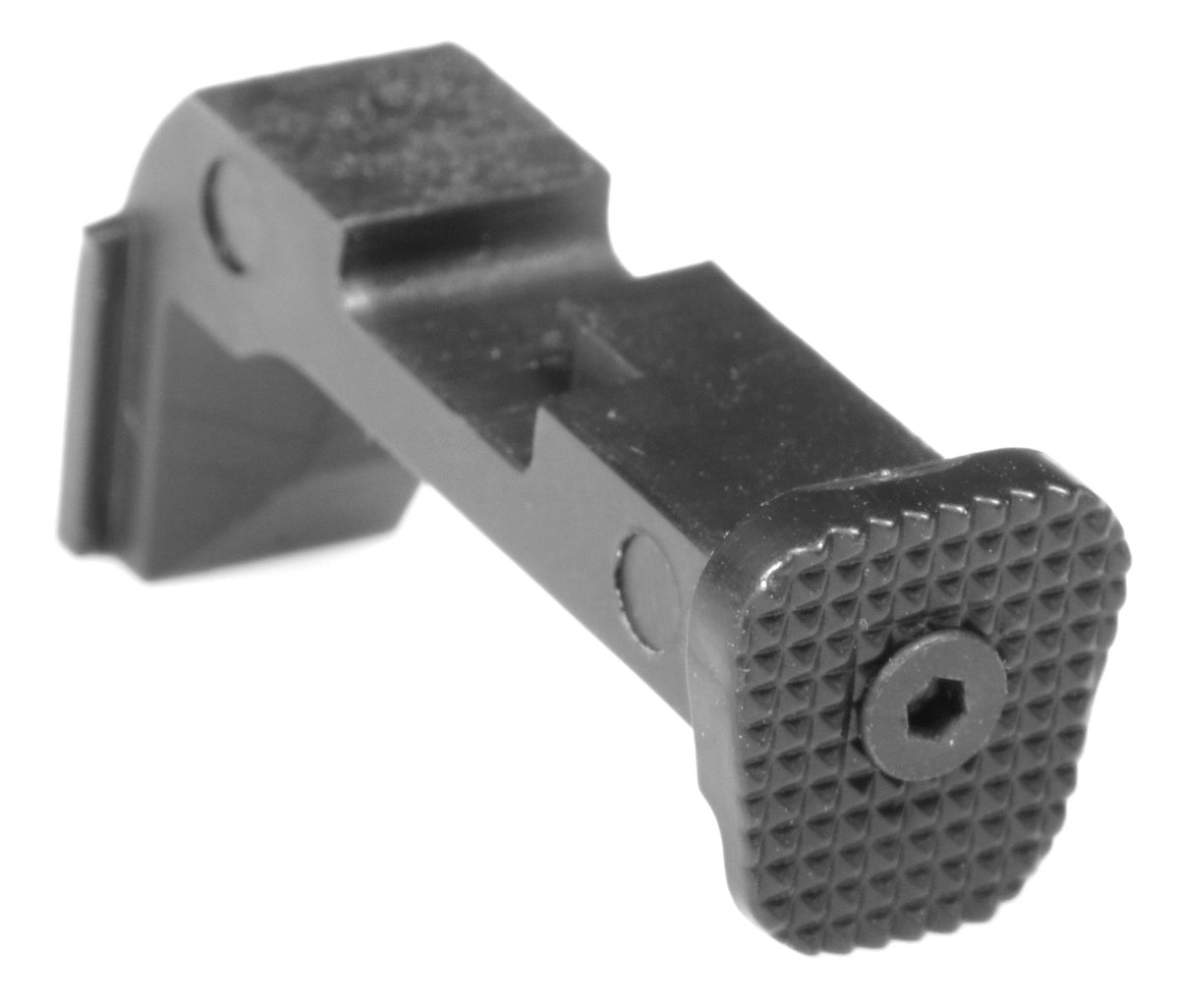 Airsoft magazine catch with extended button for airsoft guns series P17 Delta Armory