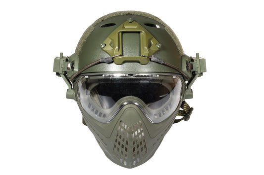 Protective set mask and helmet Piloteer Guerilla Tactical OD