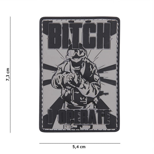 3D PVC Patch Bitch grey