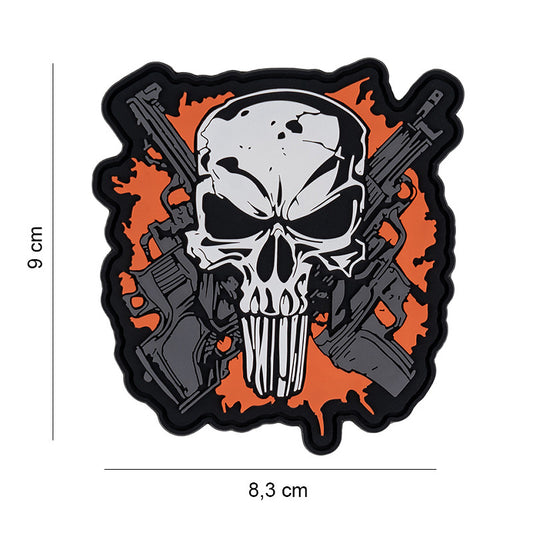 Patch 3D PVC Punish skull crossed guns