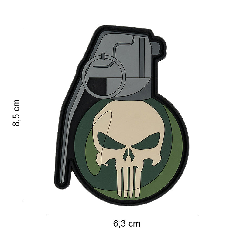 Patch 3D PVC Handgrenade punish skull
