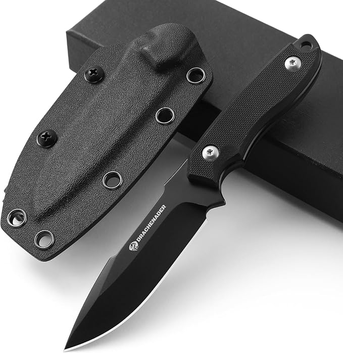 Drachenader EDC Knife with Kydex case Black