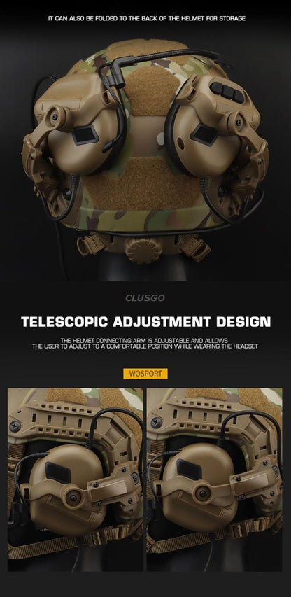 Tactical Headset Bracket Helmet Rail Adapter 360 rotation Fit OPS Core ARC and Team Wendy TAN