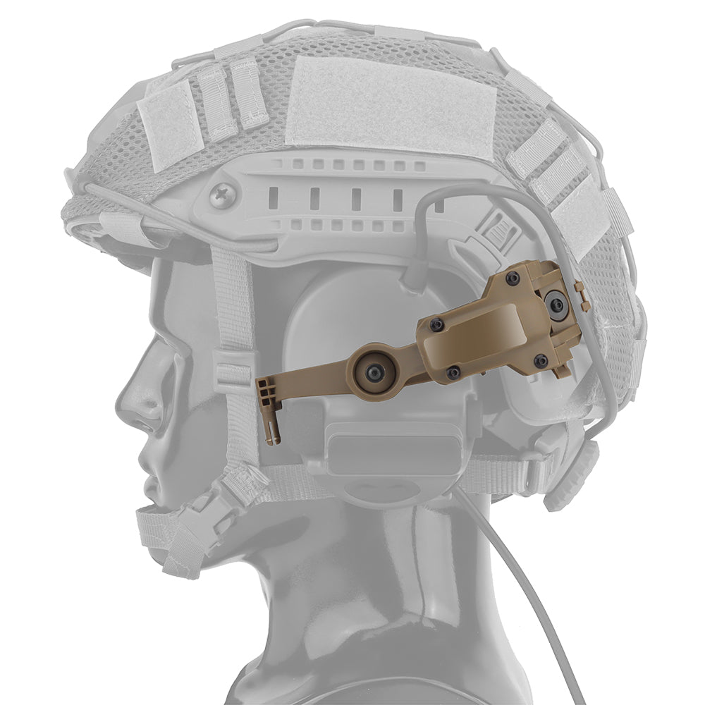 Tactical Helmet Mount Adequado para COMTAC III Tiro Headset, OPS CORE, ARC, Wendy, M-LOK, Rail Adapter TAN