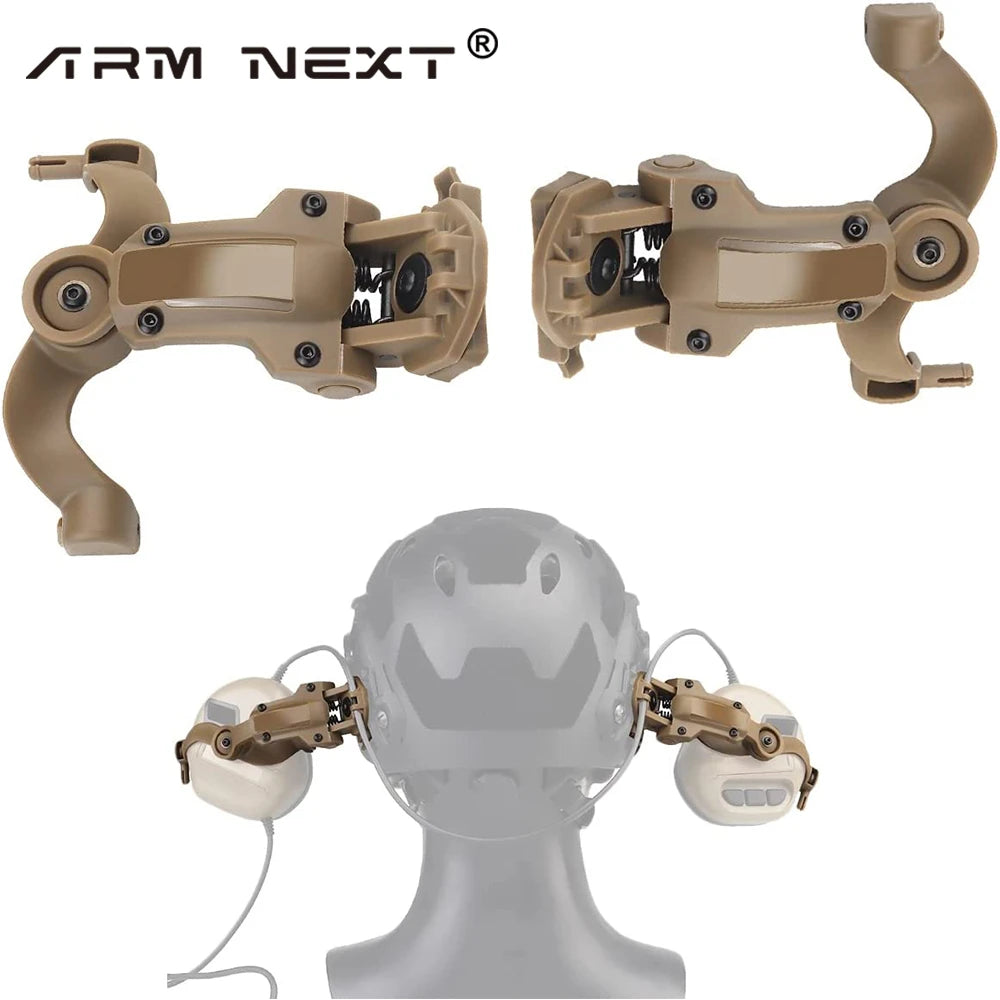 Tactical Headset Bracket Helmet Rail Adapter 360 rotation Fit OPS Core ARC and Team Wendy Black