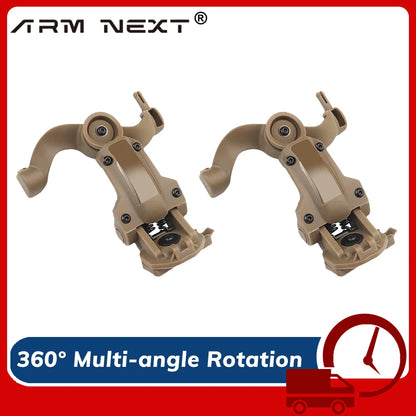 Tactical Headset Bracket Helmet Rail Adapter 360 rotation Fit OPS Core ARC and Team Wendy TAN