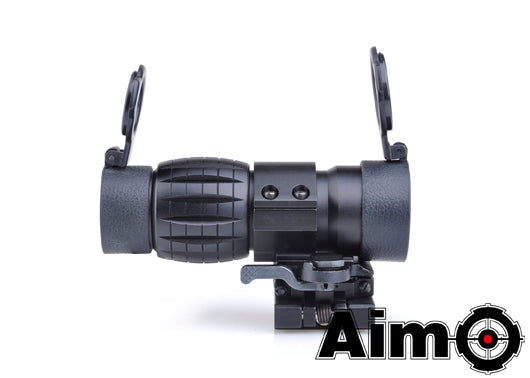 AIM 4X FXD magnifier With Adjustable QD Mount BK