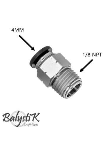 BalystiK 1/8 NPT male adapter for 4mm macroline