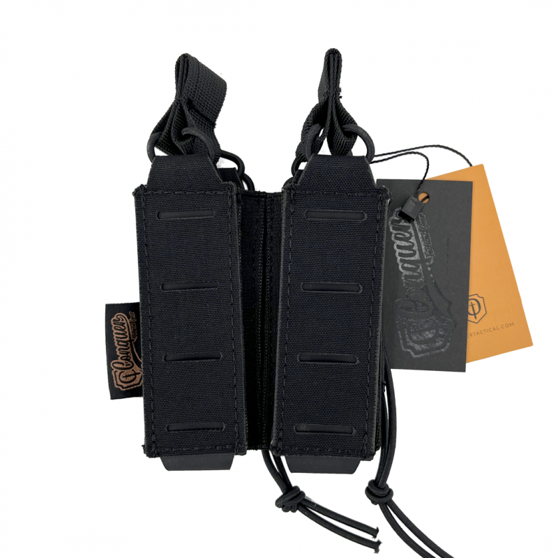 Conquer Double Poistol mag Pouch BK