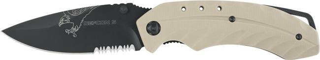 DEFCON 5 TACTICAL FOLDING KNIFE TAN BOX