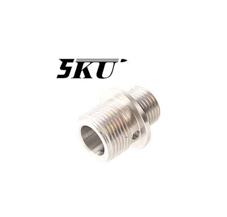 Silencer Adapter 12mm CCW to 14mm CCW Silver 5KU (5ku-gb-497)