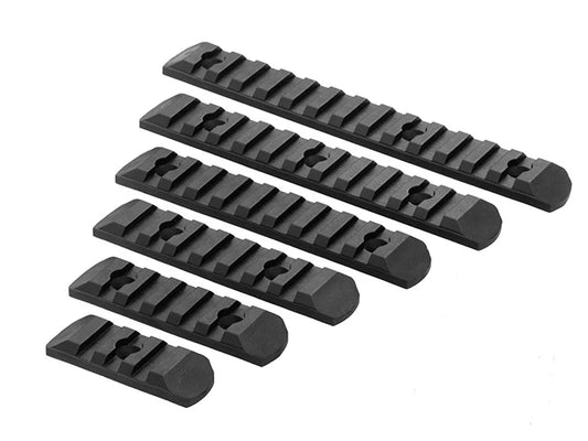 MP POLYMER 20MM RAILS FOR M-LOK AND KEYMOD 6 PIECES SET BLACK