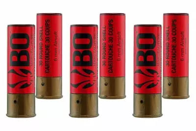 Pack of 6 BO/FABARM airsoft pump shotgun cartridges