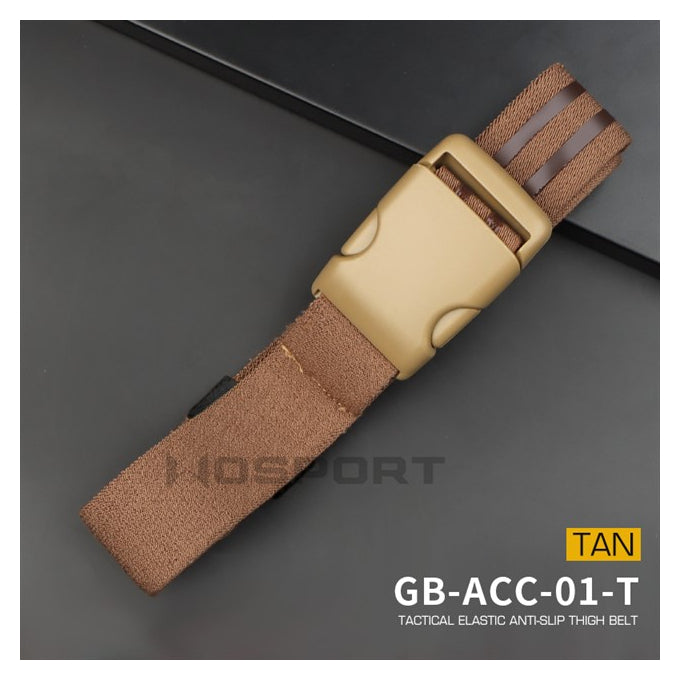 Tactical Elastic Anti-slip Thigh Belt - TAN