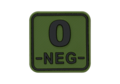 JTG Bloodtype Square Rubber Patch 0 Neg Forest