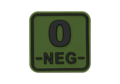 Bloodtype Square Rubber Patch 0 Neg Forest (JTG)