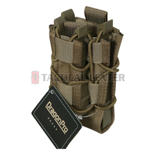DRAGONPRO DP-PO009 Double Decker Mag Pouch - Color: khaki
