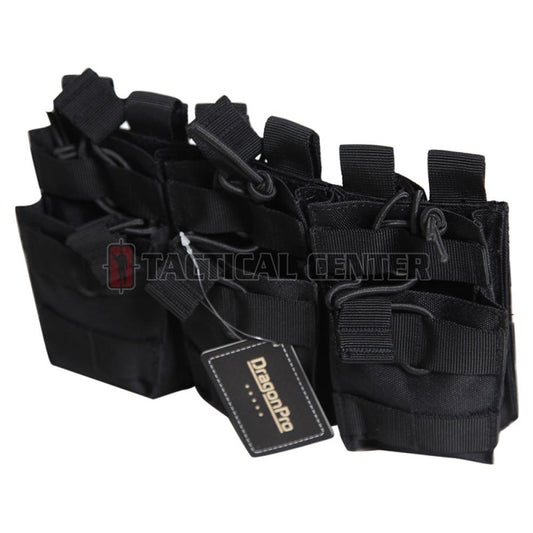 Dragonpro DP-PO015-003 Double Layer Triple 5.56 mag Pouch BK