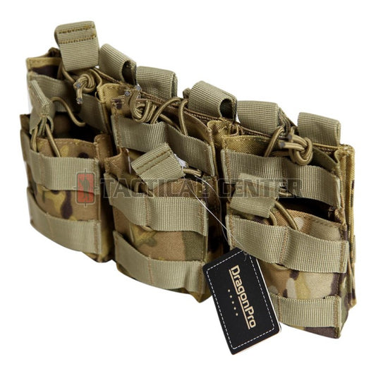 Dragonpro DP-PO015-003 Double Layer Triple 5.56 mag Pouch MC